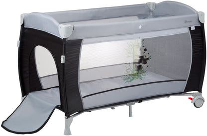 Cama De Viagem Com Muda-Fraldas babyGO Sleeper Delux Black