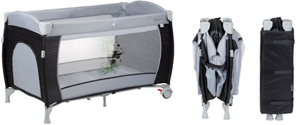 Cama De Viagem Com Muda-Fraldas babyGO Sleeper Delux Black