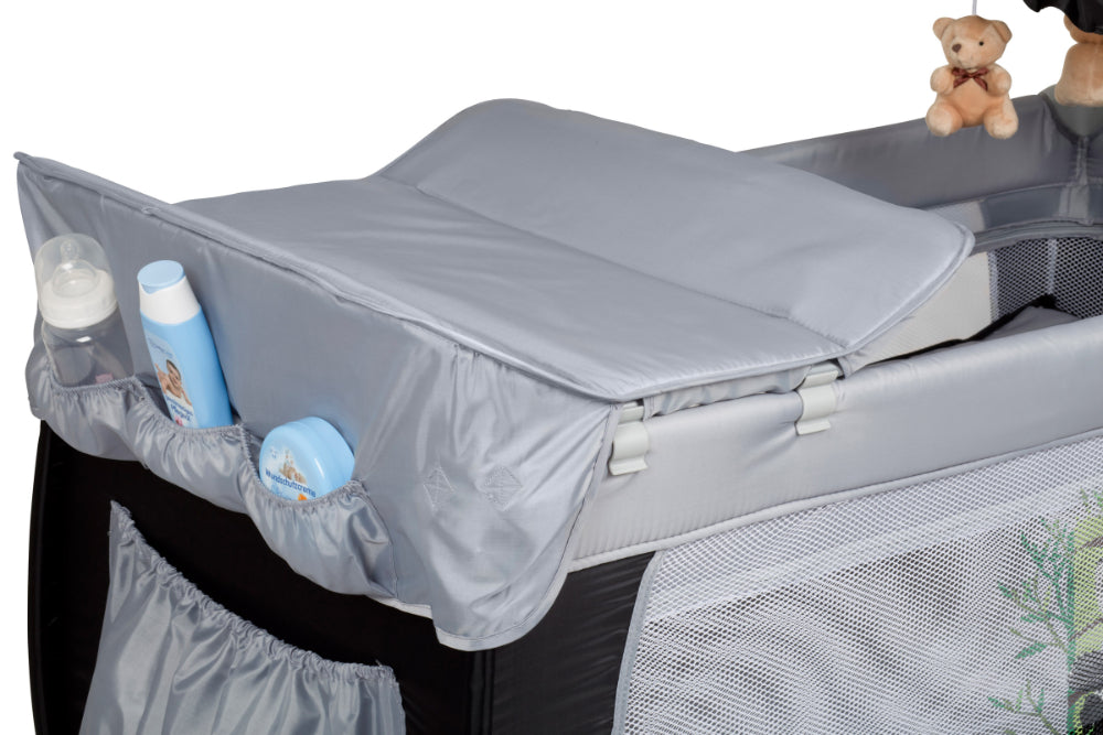 Cama De Viagem Com Muda-Fraldas babyGO Sleeper Delux Black