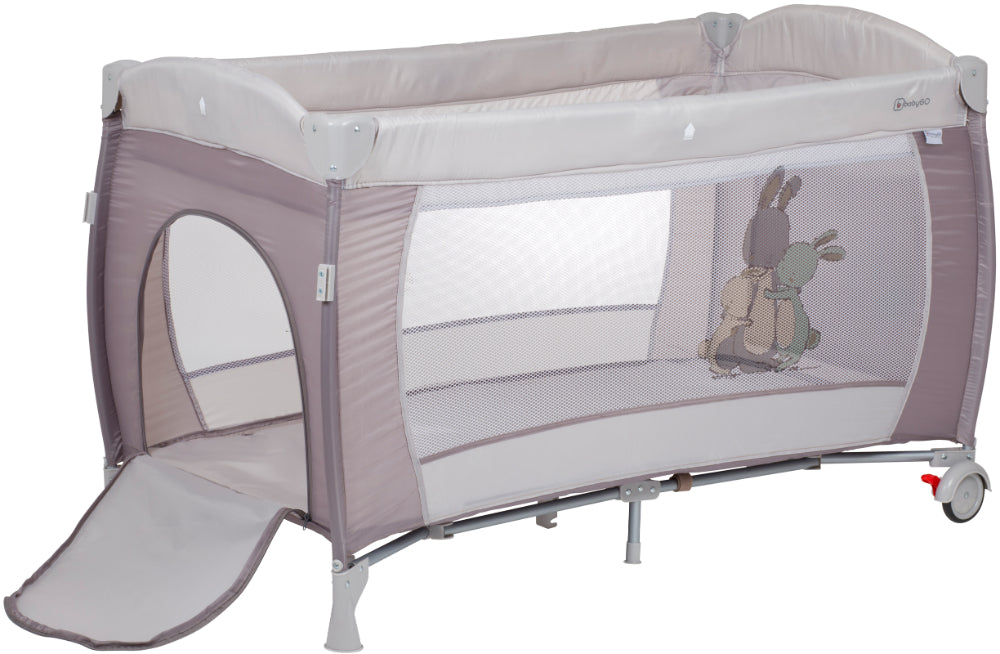 Cama De Viagem Com Muda-Fraldas babyGO Sleeper Delux Beige