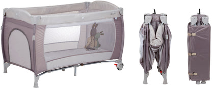 Cama De Viagem Com Muda-Fraldas babyGO Sleeper Delux Beige