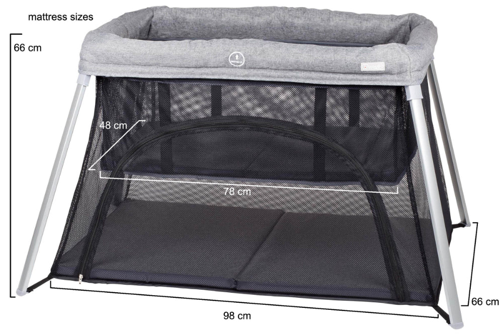Cama De Viagem 2 In 1 babyGO Dreams II Grey