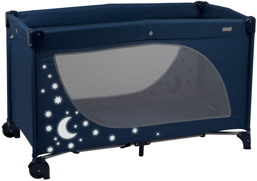 Cama De Viagem babyGO Sleeper Moonstars Navy Melange