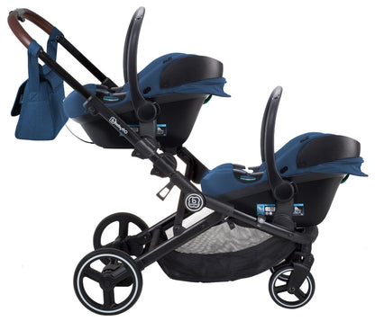 Conjunto Cadeiras Auto Grupo 0+ Para Gémeos babyGO Twinner Blue Melange
