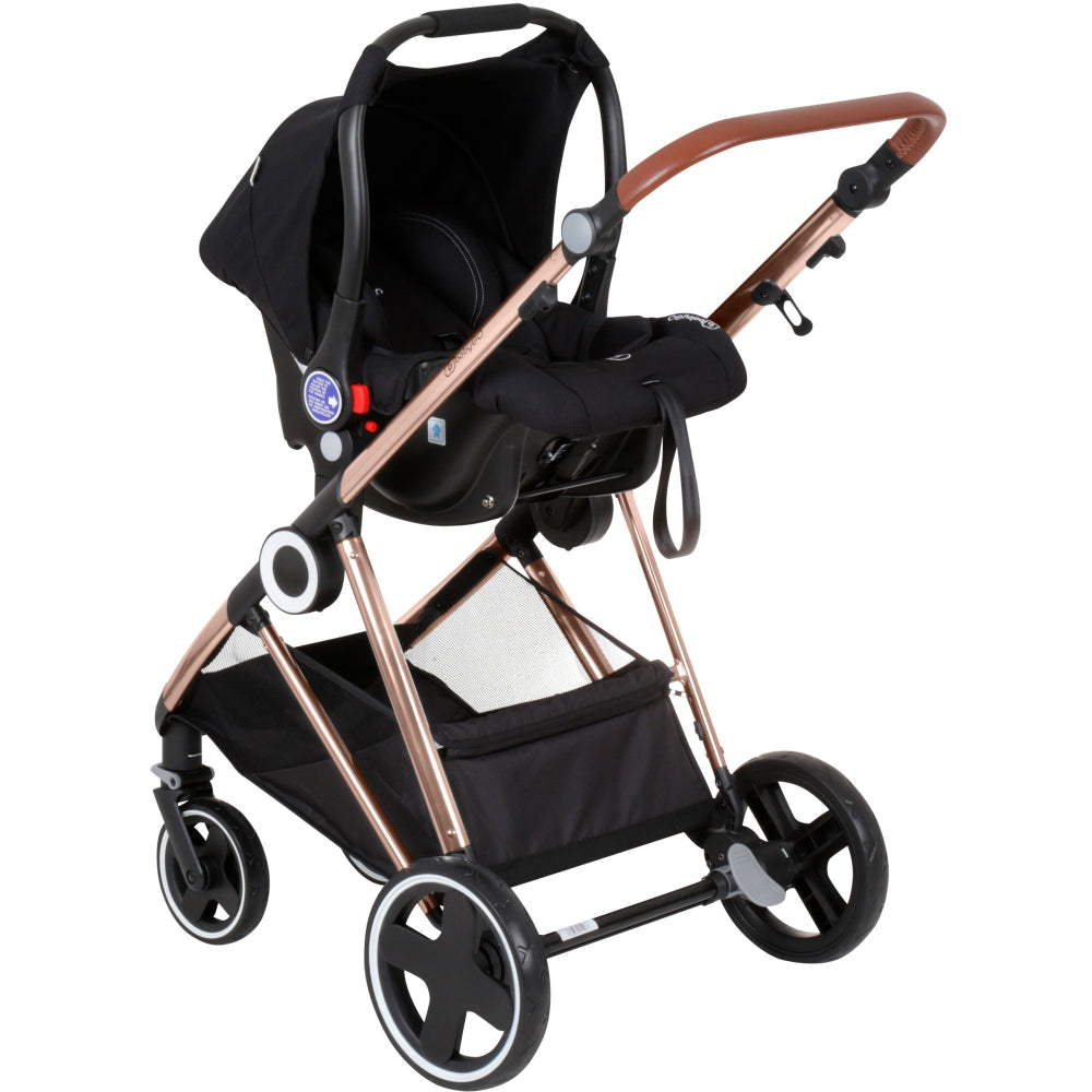 Carrinho De Bebé 3 In 1 babyGO Halime Black (Gold Chassi)