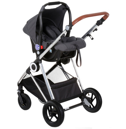 Carrinho De Bebé 3 In 1 babyGO Halime Air Grey (Silver Chassi)