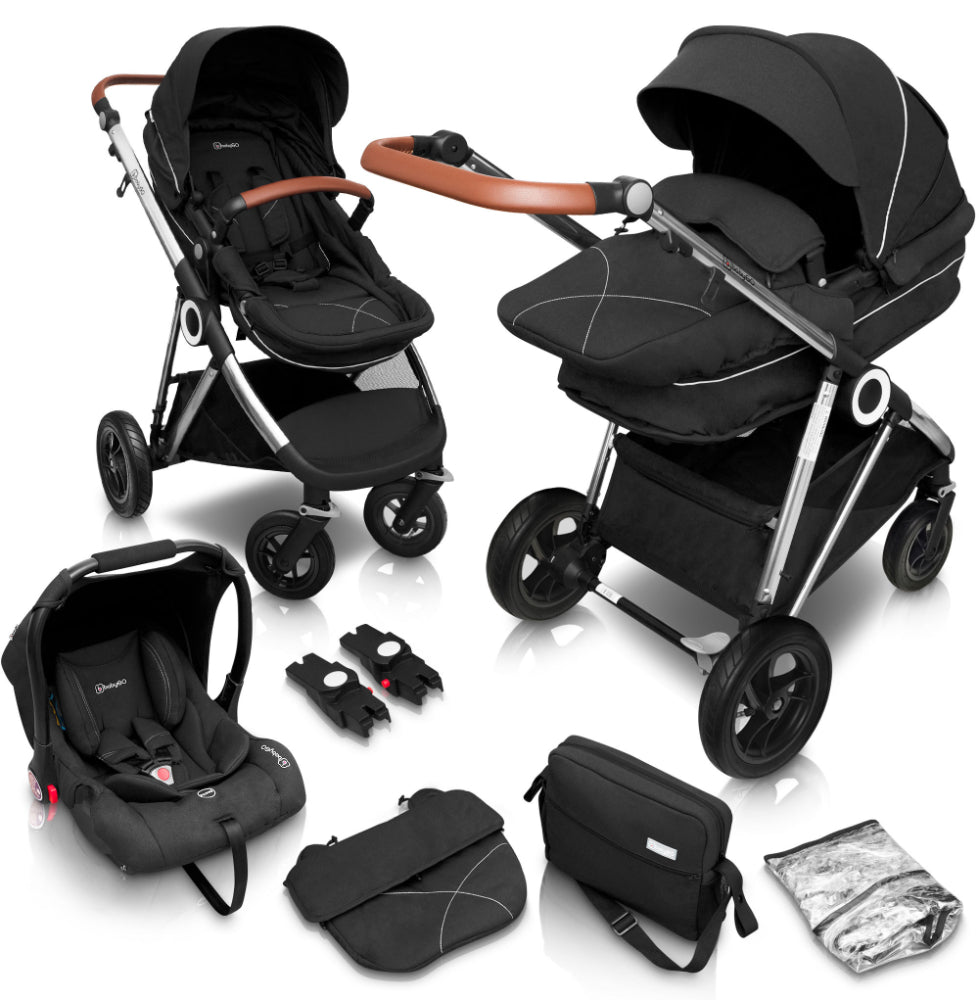 Carrinho De Bebé 3 In 1 babyGO Halime Air Anthracite (Silver Chassi)