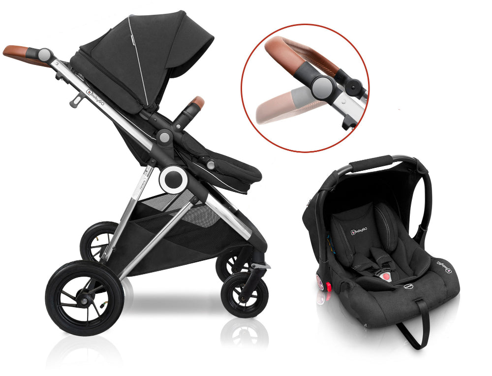 Carrinho De Bebé 3 In 1 babyGO Halime Air Anthracite (Silver Chassi)