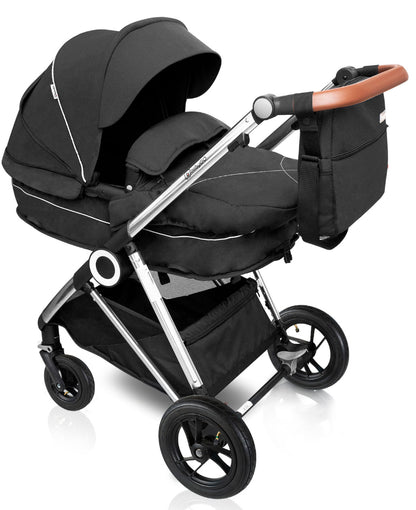 Carrinho De Bebé 3 In 1 babyGO Halime Air Anthracite (Silver Chassi)