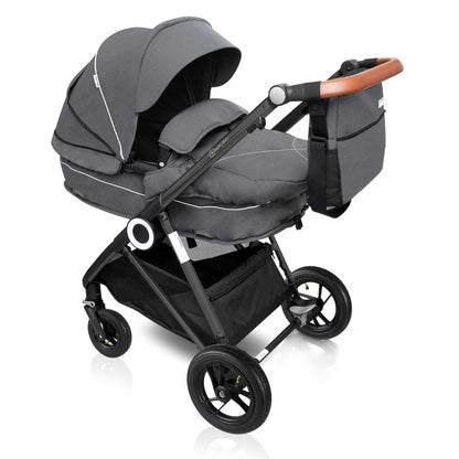 Carrinho De Bebé 3 In 1 babyGO Halime Air Grey (Black Chassis)