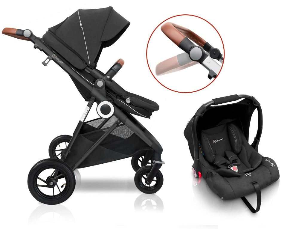 Carrinho De Bebé 3 In 1 babyGO Halime Air Anthracite 
(Black Chassi)