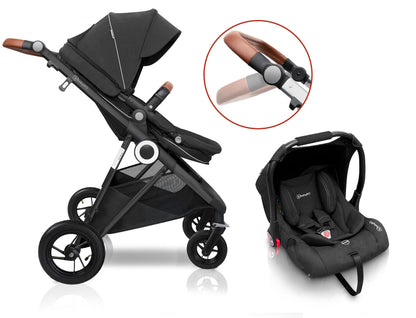 Carrinho De Bebé 3 In 1 babyGO Halime Air Anthracite 
(Black Chassi)
