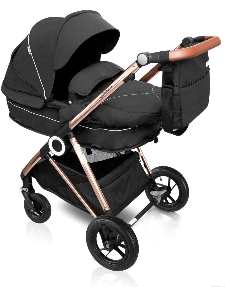 Carrinho De Bebé 3 In 1 babyGO Halime Air Anthracite 
(Gold Chassi)