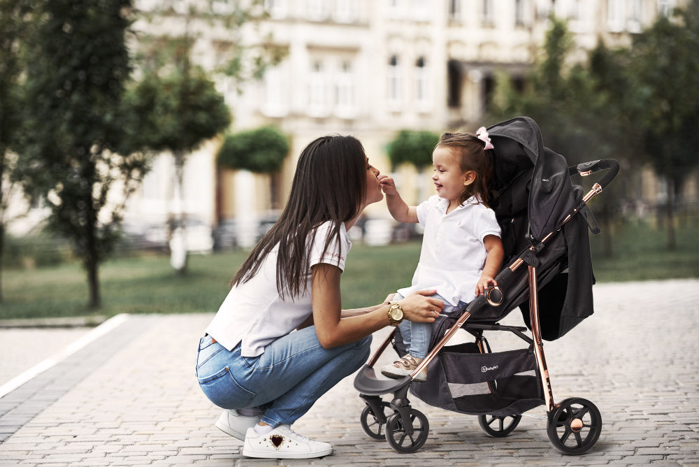 Carrinho De Bebé 3 In 1 babyGO Style Black Rosegold