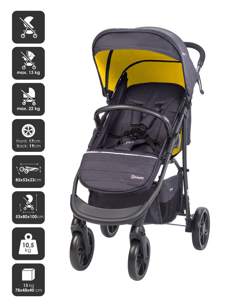 Carrinho De Bebé 3 In 1 babyGO Style Mustard