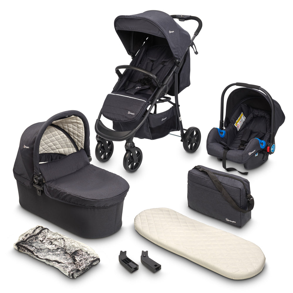 Carrinho De Bebé 3 In 1 babyGO Style Black