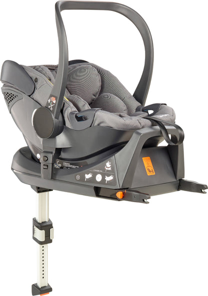 Carrinho De Gémeos Trio conversível Capas De Chuva, Adaptadores, Saco Muda Fraldas, cadeiras auto grupo 0 e bases Isofix babyGO Duo Mega Grey/Black Grip