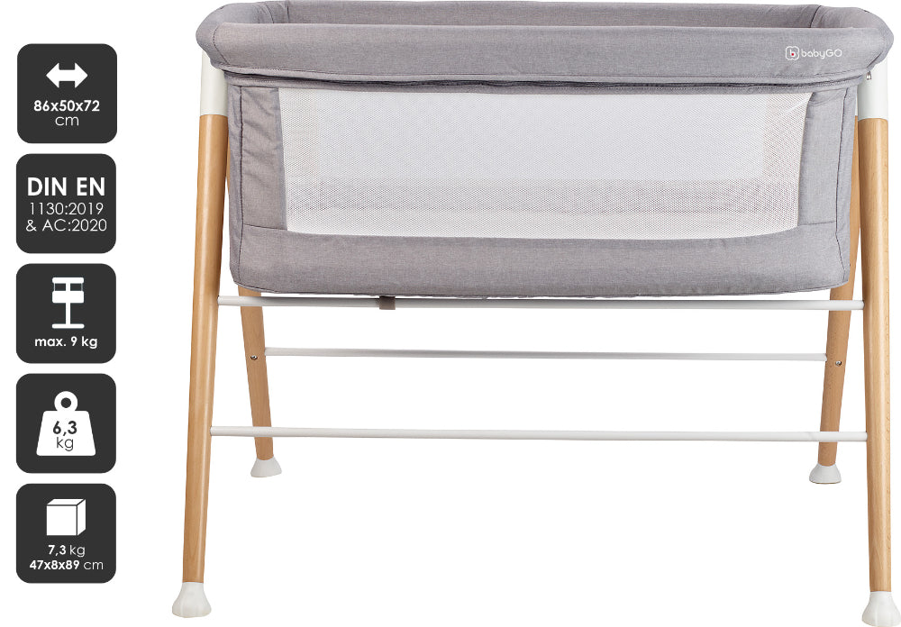 Berço babyGO Good Night Grey
