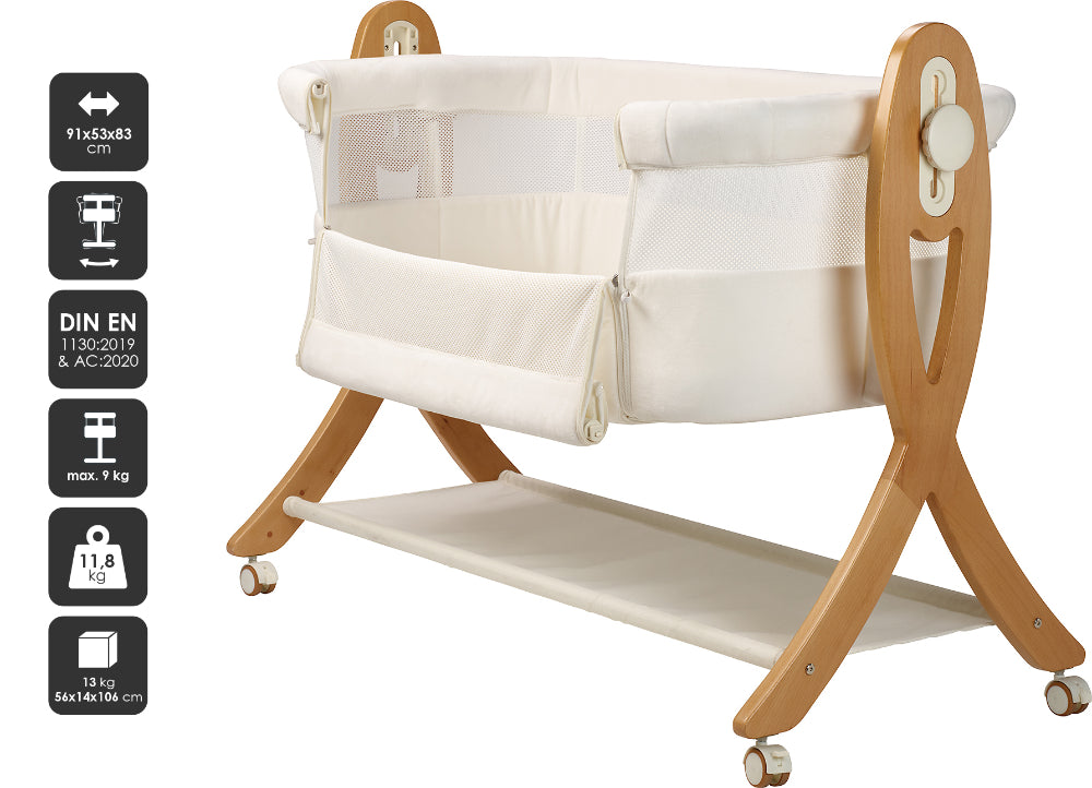 Berço Co-Sleep babyGO Sidebyside Creme