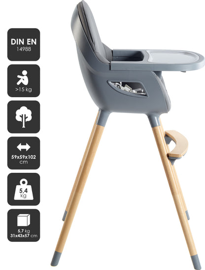 Cadeira Da Papa babyGO Highchair Skandi Grey
