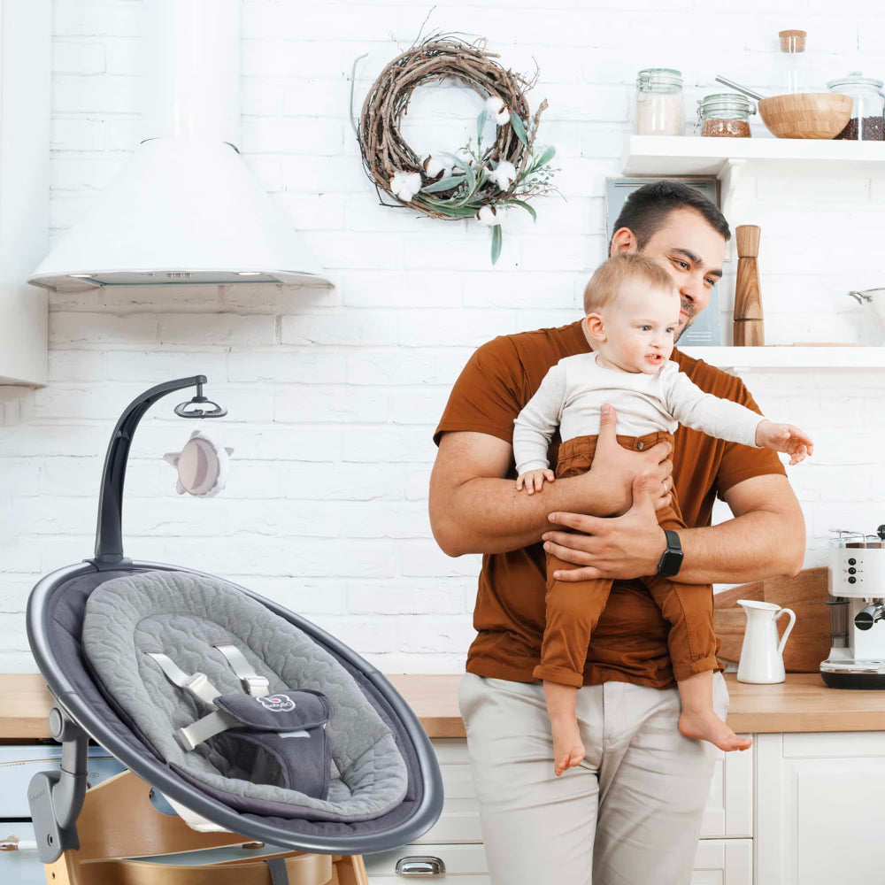 Espreguiçadeira babyGO Newborn Family-Set Grey/ Natur