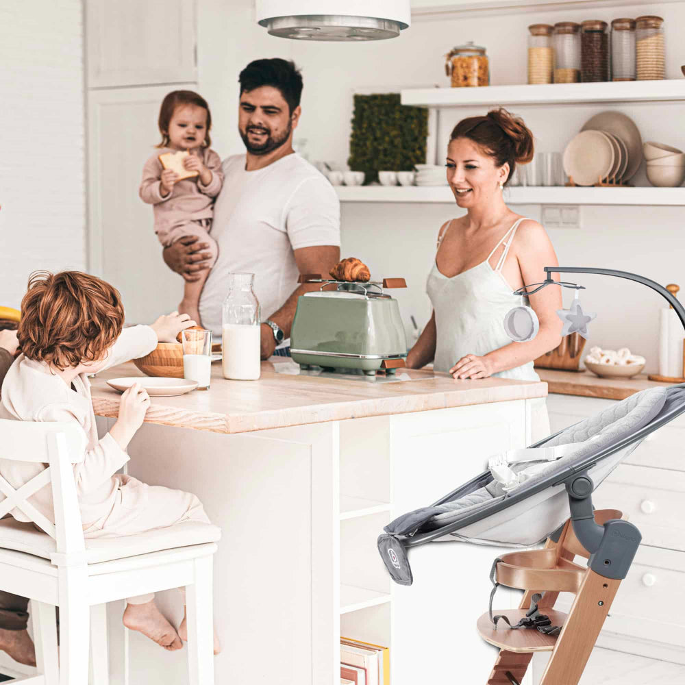 Espreguiçadeira babyGO Newborn Family-Set Grey/ Natur