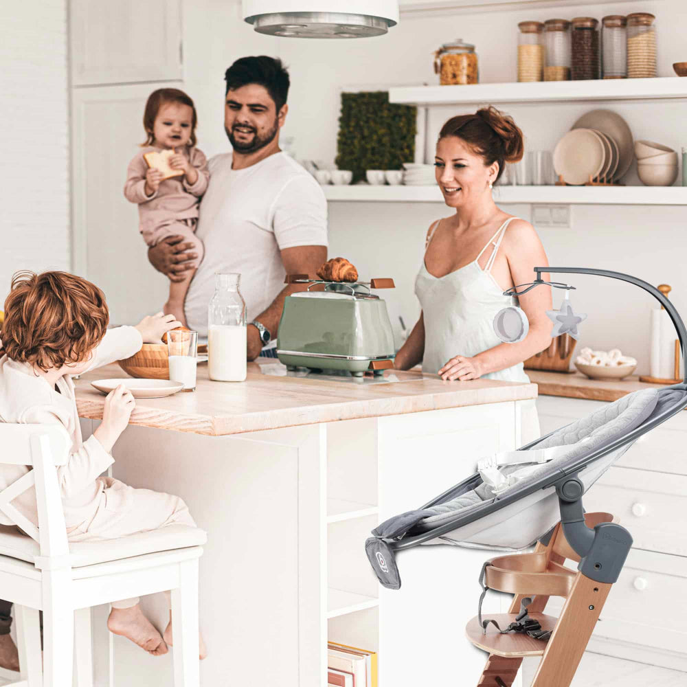 Espreguiçadeira babyGO Newborn Family-Set Grey/ Grey