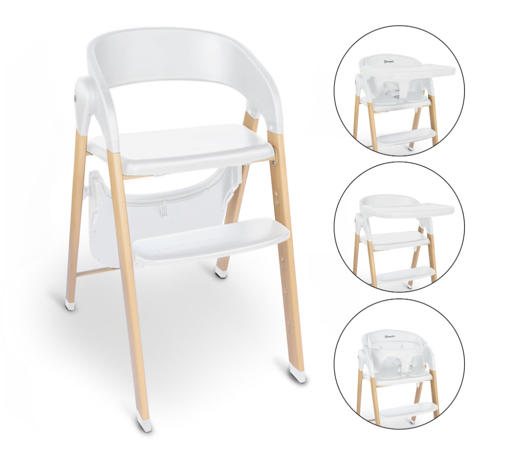 Cadeira Da Papa babyGO Levels White - Wood Optic