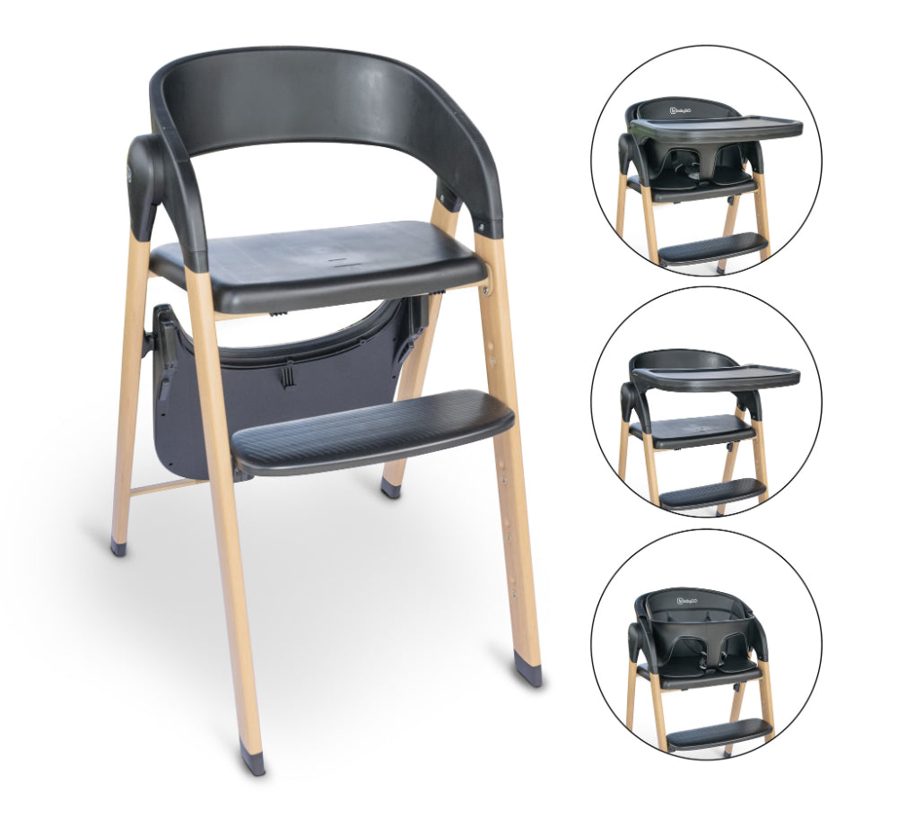 Cadeira Da Papa babyGO Levels Black - Wood Optic