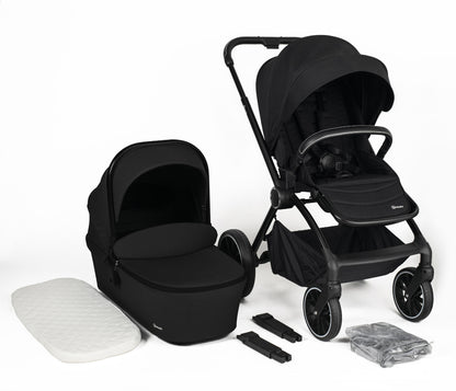 Carrinho De Bebé Com Alcofa 2 In 1 babyGO Harmony Black