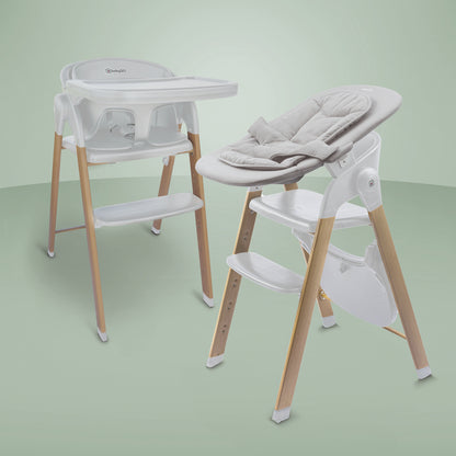 Cadeira Da Papa multifunções babyGO Levels Newborn White - 
com espreguiçadeira