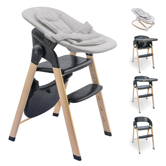 Cadeira Da Papa multifunções babyGO Levels Newborn Black - 
com espreguiçadeira