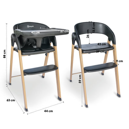 Cadeira Da Papa multifunções babyGO Levels Newborn Black - 
com espreguiçadeira