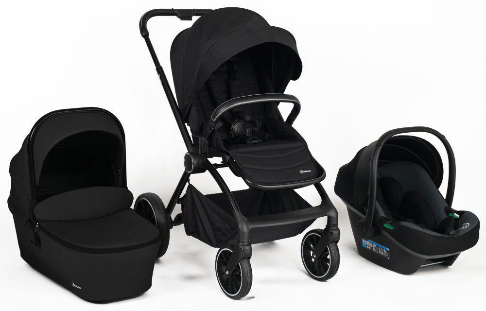 Carrinho De Bebé 3 In 1 com cadeira auto babyGO Harmony Black