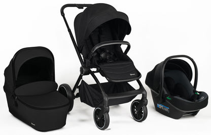 Carrinho De Bebé 3 In 1 com cadeira auto babyGO Harmony Black