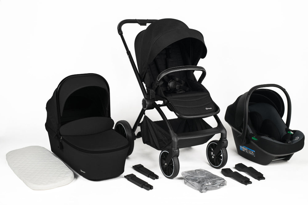 Carrinho De Bebé 3 In 1 com cadeira auto babyGO Harmony Black