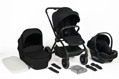 Carrinho De Bebé 3 In 1 com cadeira auto babyGO Harmony Black