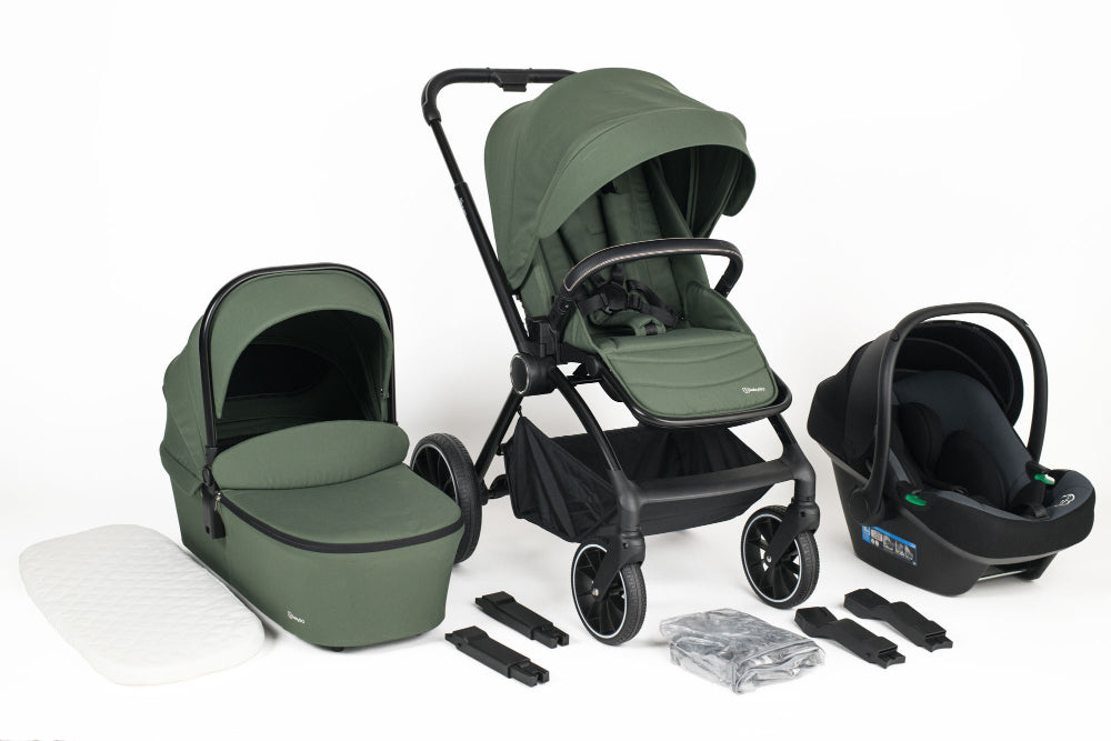Carrinho De Bebé 3 In 1 com cadeira auto babyGO Harmony Green