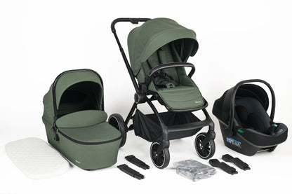 Carrinho De Bebé 3 In 1 com cadeira auto babyGO Harmony Green