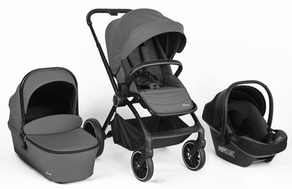 Carrinho De Bebé 3 In 1 com cadeira auto babyGO Harmony Grey