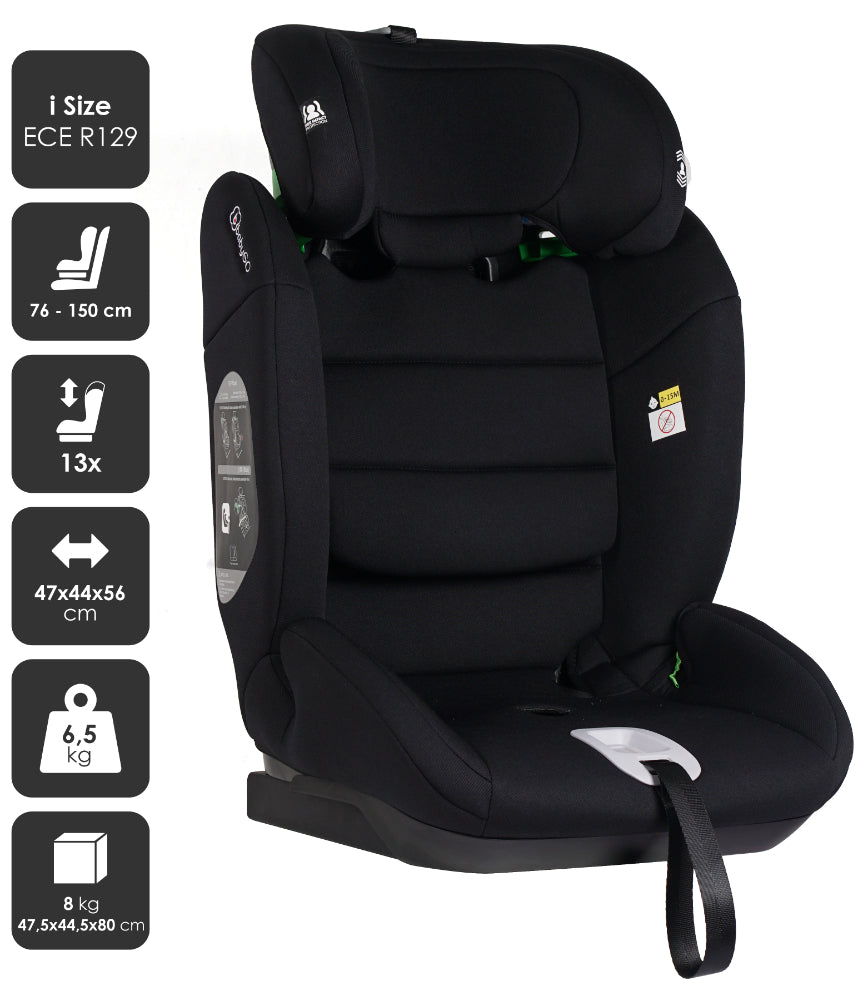 Cadeira Auto I-size 76-150 cm babyGO Lumo Black