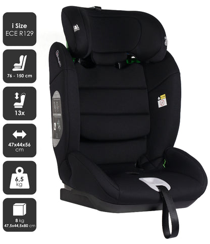Cadeira Auto I-size 76-150 cm babyGO Lumo Black