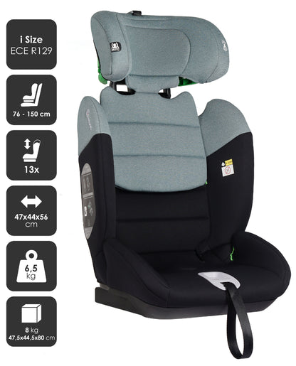 Cadeira Auto I-size 76-150 cm babyGO Lumo Green