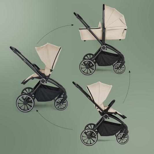 Carrinho De Bebé 3 In 1 com cadeira auto babyGO Harmony Beige