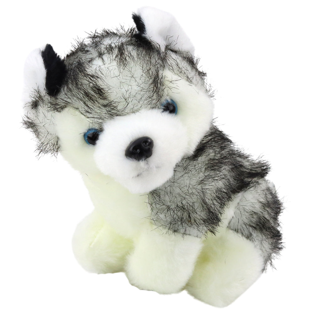 Peluche Husky na Mala Branco Cinzento