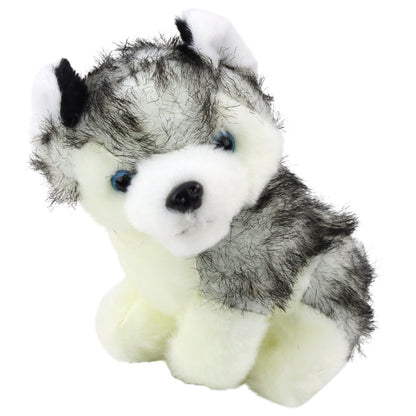 Peluche Husky na Mala Branco Cinzento