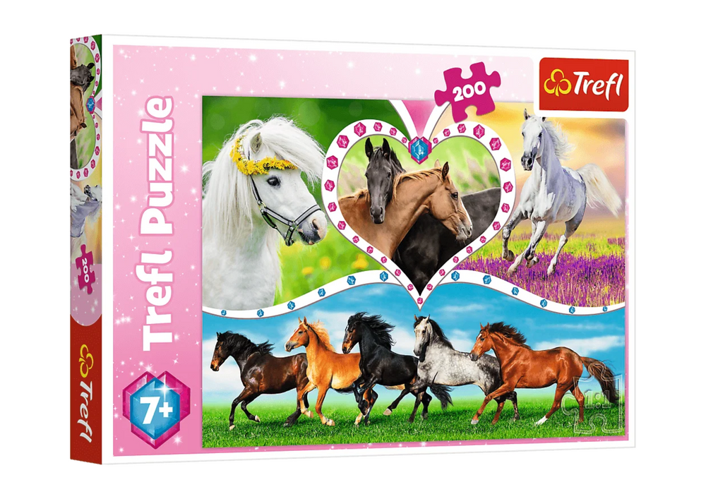 Puzzle 200 Peças Cavalos Bonitos
