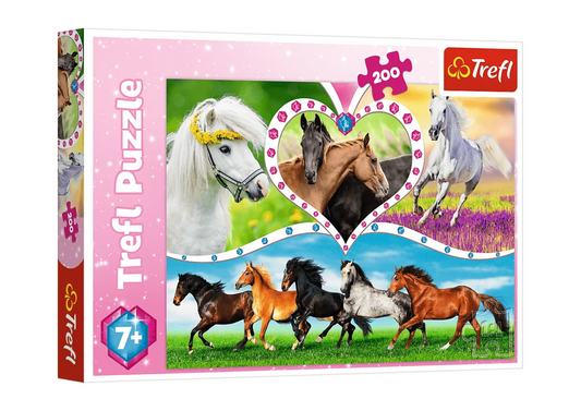 Puzzle 200 Peças Cavalos Bonitos