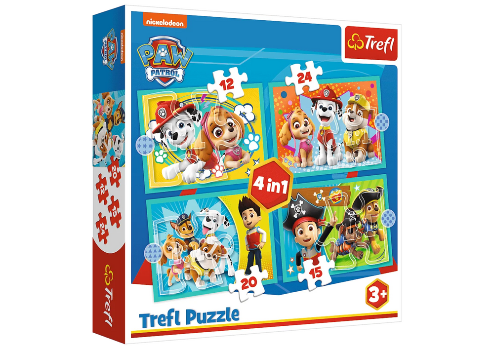 Puzzle 4 em 1 Equipa Alegre Patrulha Pata