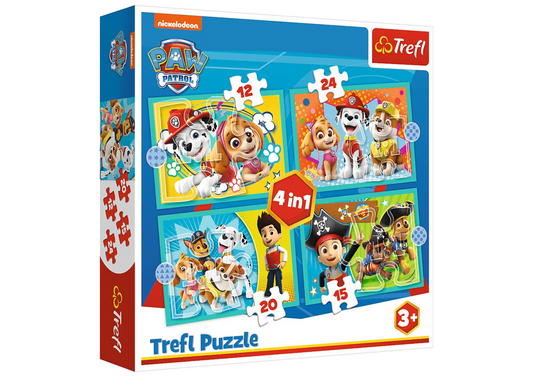 Puzzle 4 em 1 Equipa Alegre Patrulha Pata
